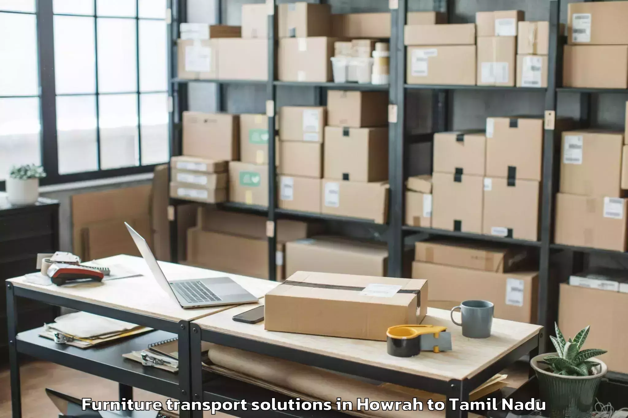 Quality Howrah to Chetpet Furniture Transport Solutions